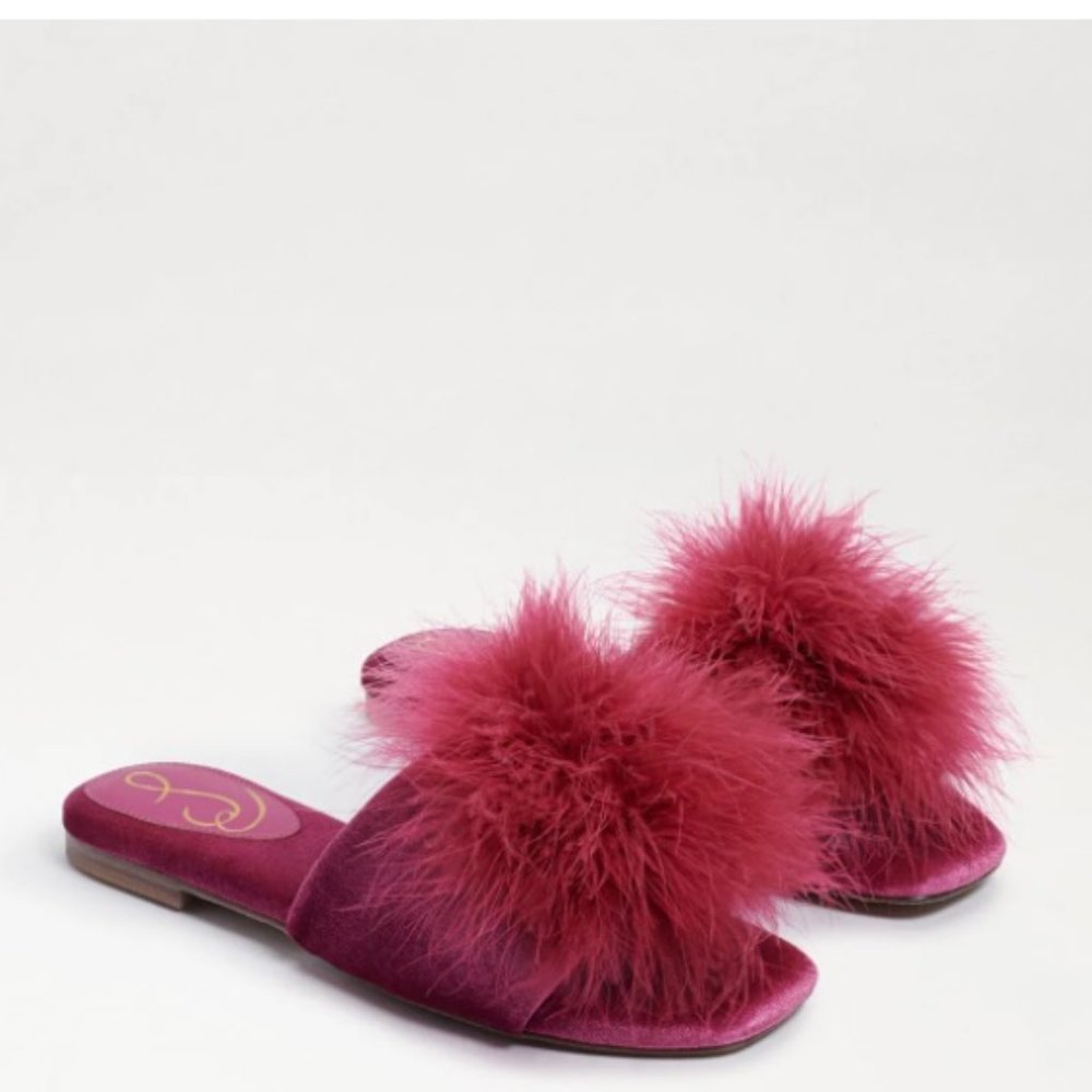 (SOLD) $89 *NEW* SAM EDELMAN Feather Slipper - Picture 5 of 11